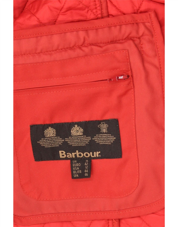 Barbour ženska prošivena jakna UK 16 veliki crveni poliamid