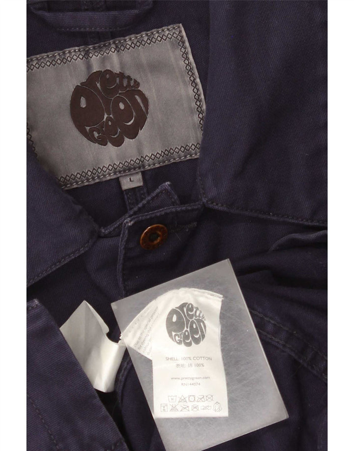 Pretty Green Mens Utility Jacket UK 40 Large Tavy Blue Pamuk