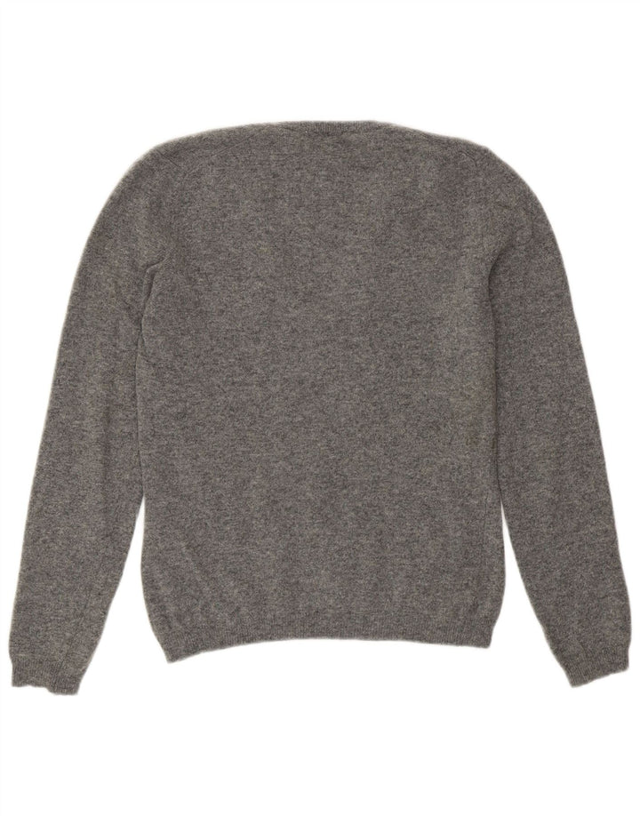 Benetton ženski džemper s V-izrezom UK 12 srednje siva vuna