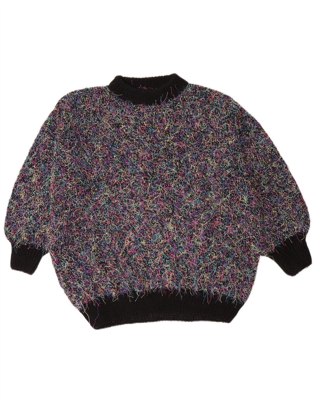 Vintage ženski pulover s velikim ovratnikom, UK 18 XL, višebojan