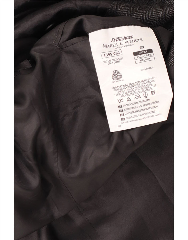 Marks & Spencer muški sako sa 2 gumba UK 44 XL siva vunena prugasta