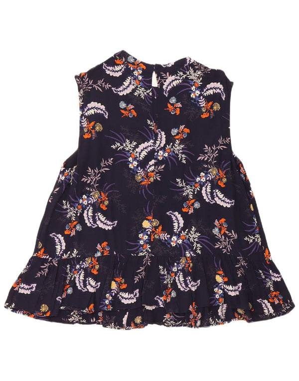 Marks & Spencer ženska majica bez rukava UK 18 XL tamnoplava cvjetna