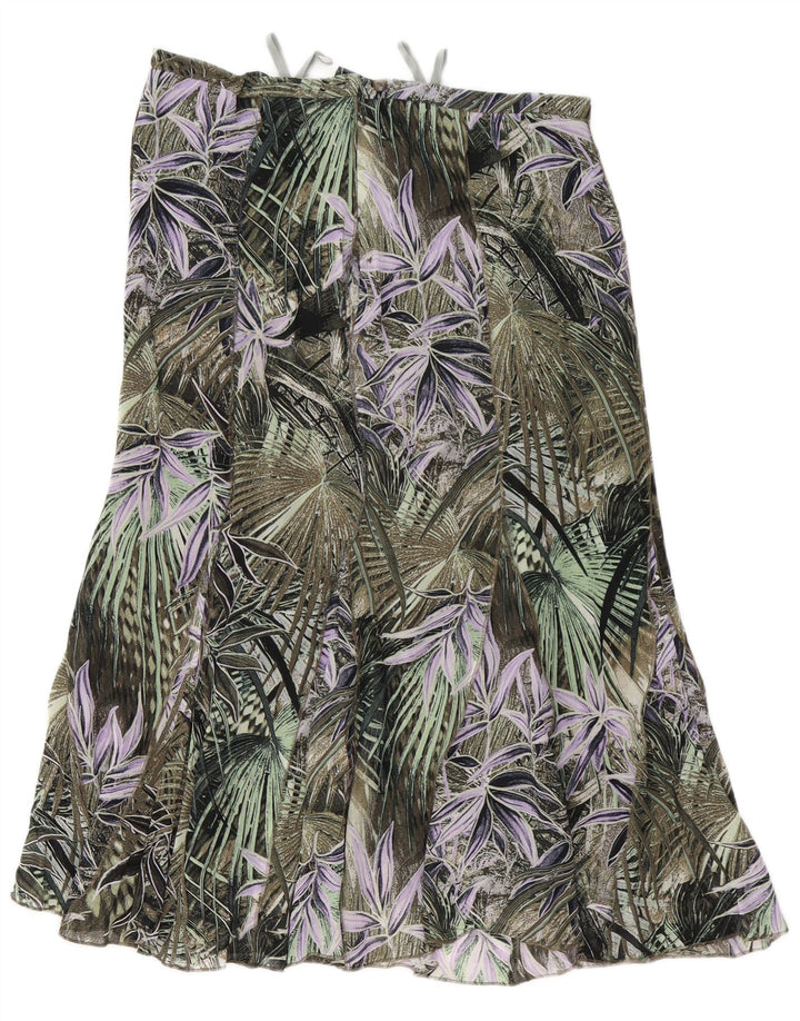 GELCO ženska suknja truba visokog struka UK 16 velika W32 zelena cvjetna