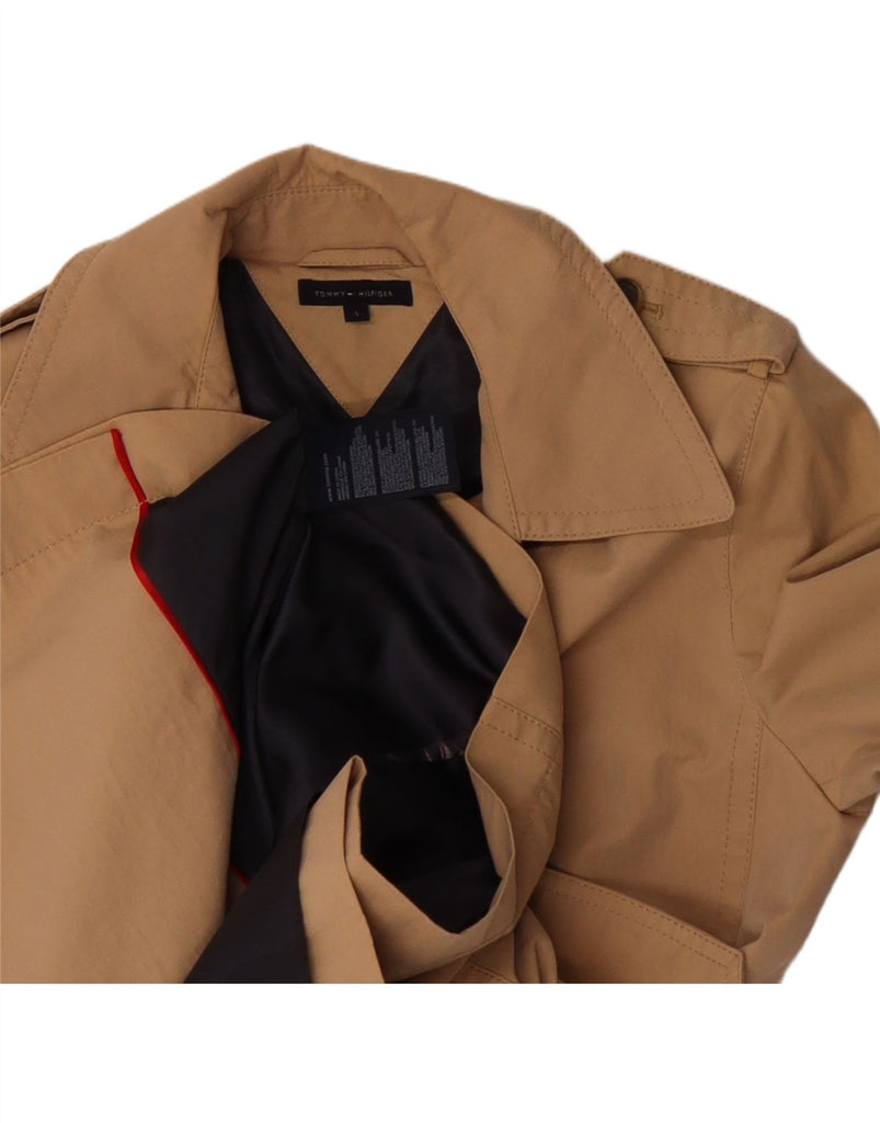 TOMMY HILFIGER Womens Double Breasted Trench Coat UK 10 Small Beige Cotton Vintage Tommy Hilfiger and Second-Hand Tommy Hilfiger from Messina Hembry 