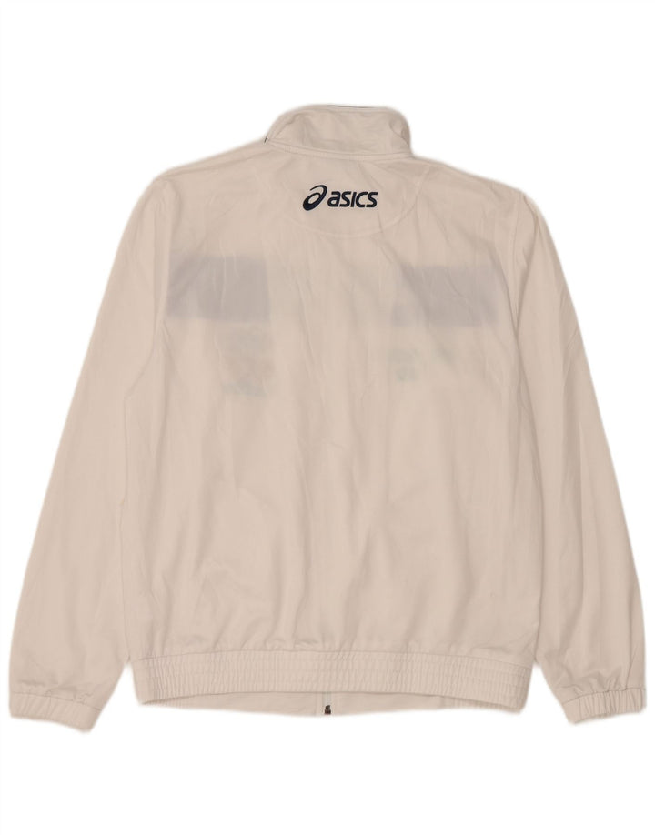 ASICS muška grafička gornja jakna trenirke srednje bijele boje od poliestera