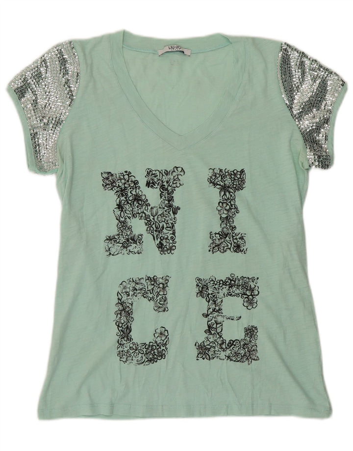 Liu Jo ženska majica kratkih rukava s grafičkim motivima UK 12 srednje zelene moderne