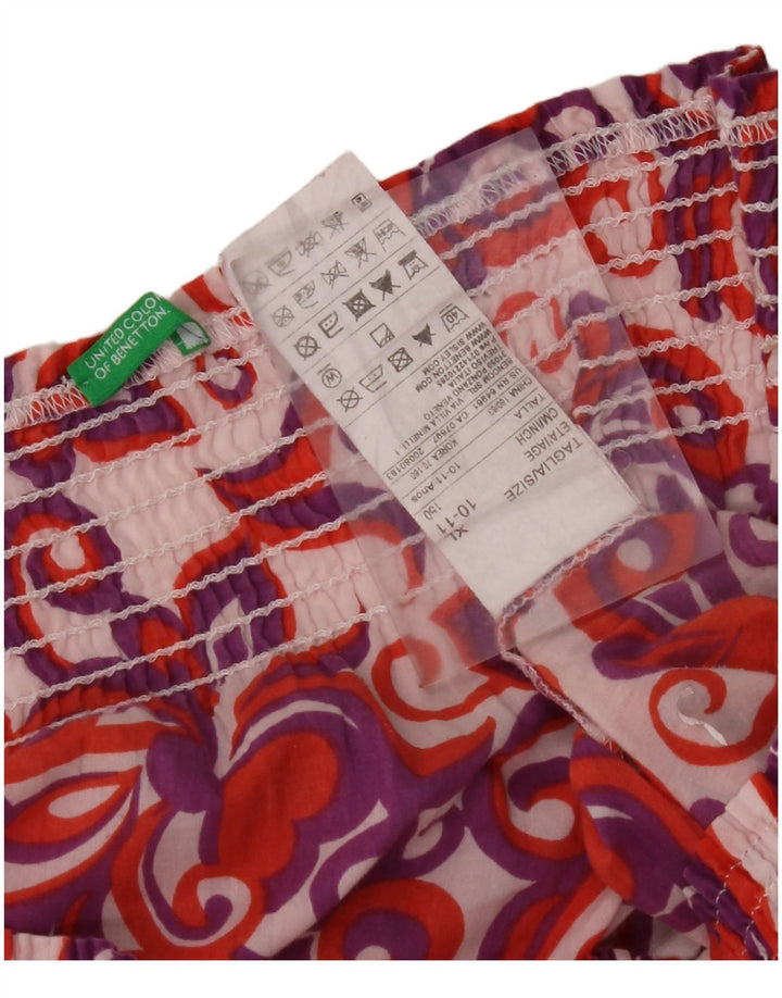 BENETTON Majica s otvorenim ramenima za djevojčice 10-11 godina XL Raznobojni cvjetni pamuk