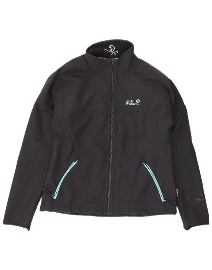 JACK WOLFSKIN Womens Windbreaker Jacket UK 16 Large Navy Blue Polyester