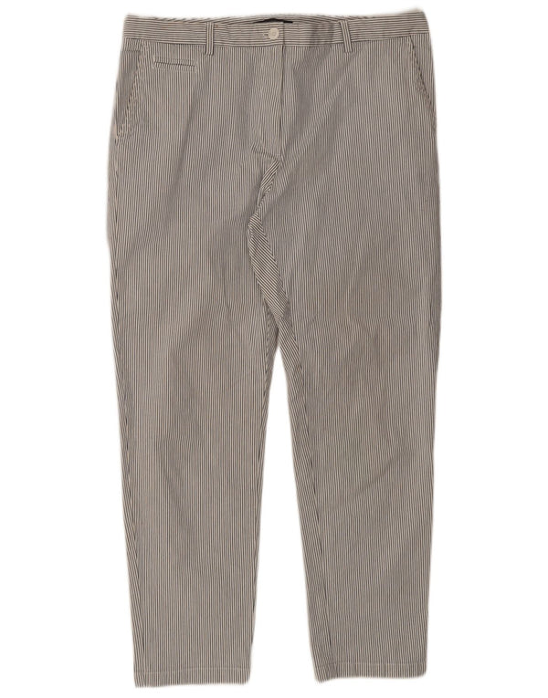 Marks & Spencer ženske chino hlače UK 16 velike W36 L28 bijele pruge