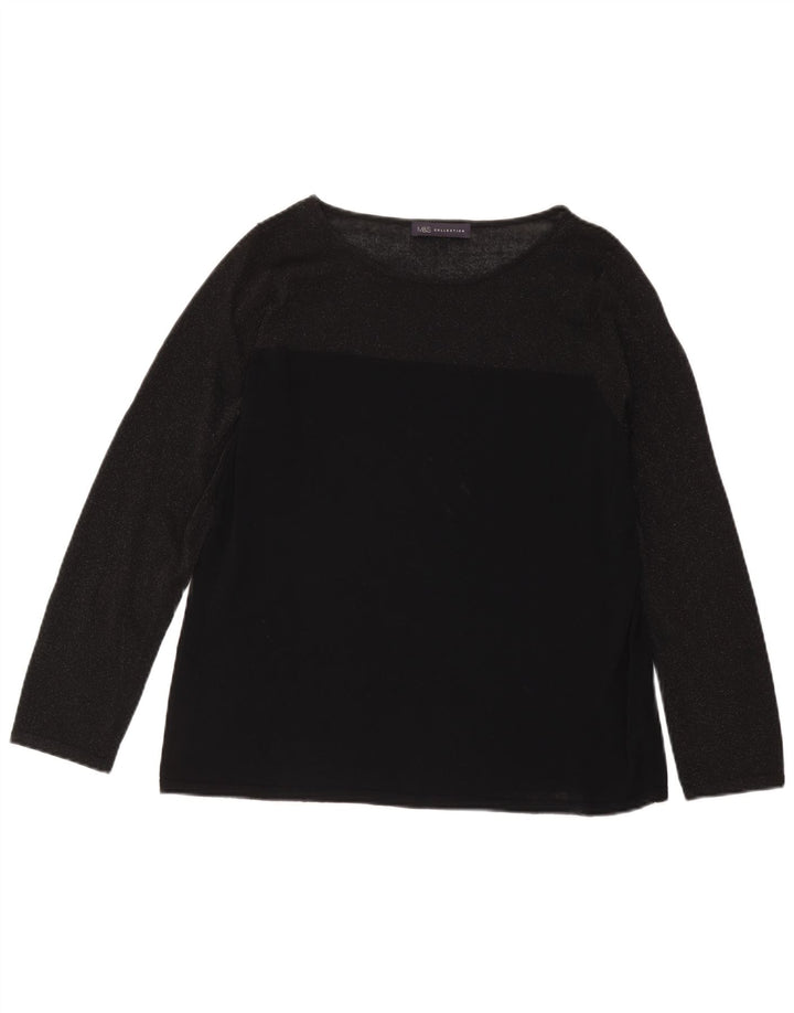 Marks & Spencer ženska majica dugih rukava UK 18 XL crna viskoza