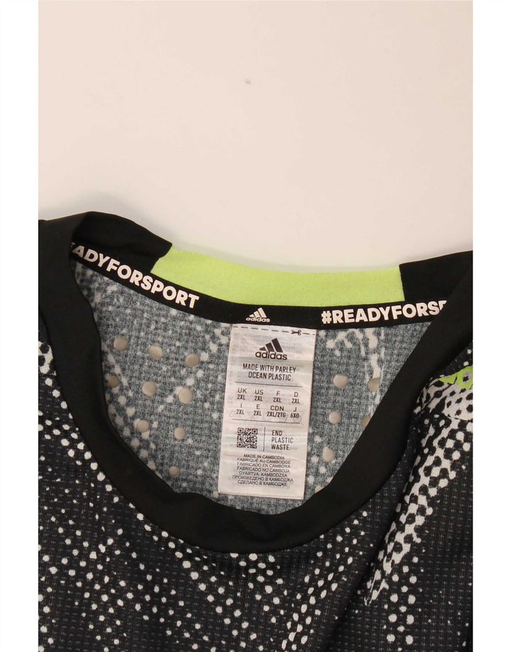Adidas muška majica kratkih rukava 2XL crni cvjetni poliester