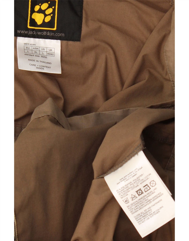JACK WOLFSKIN muška pomoćna jakna s kapuljačom UK 40/42 veliki smeđi poliester
