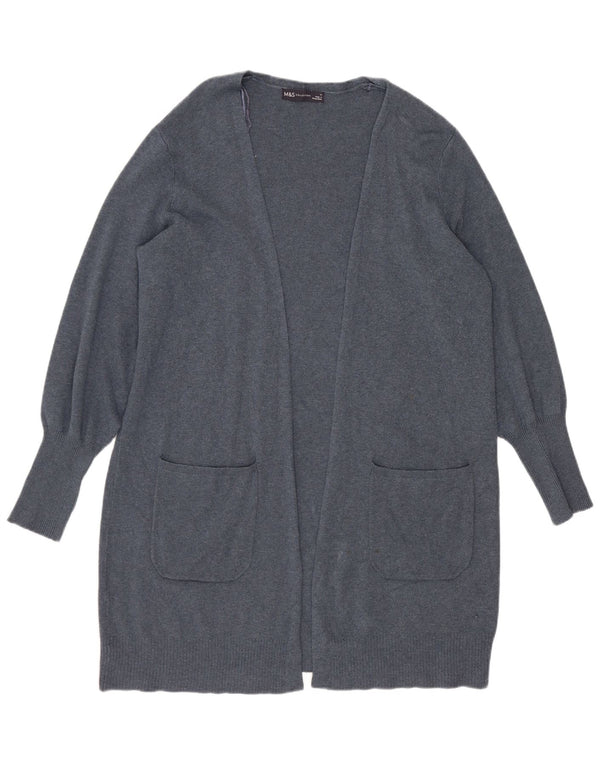 Marks & Spencer ženski otvoreni kardigan pulover UK 14 Large Blue