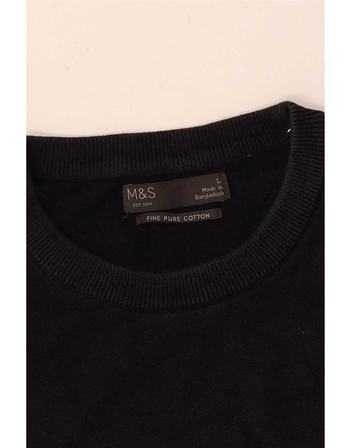 Marks & Spencer muški pulover s okruglim izrezom, veliki crni pamuk