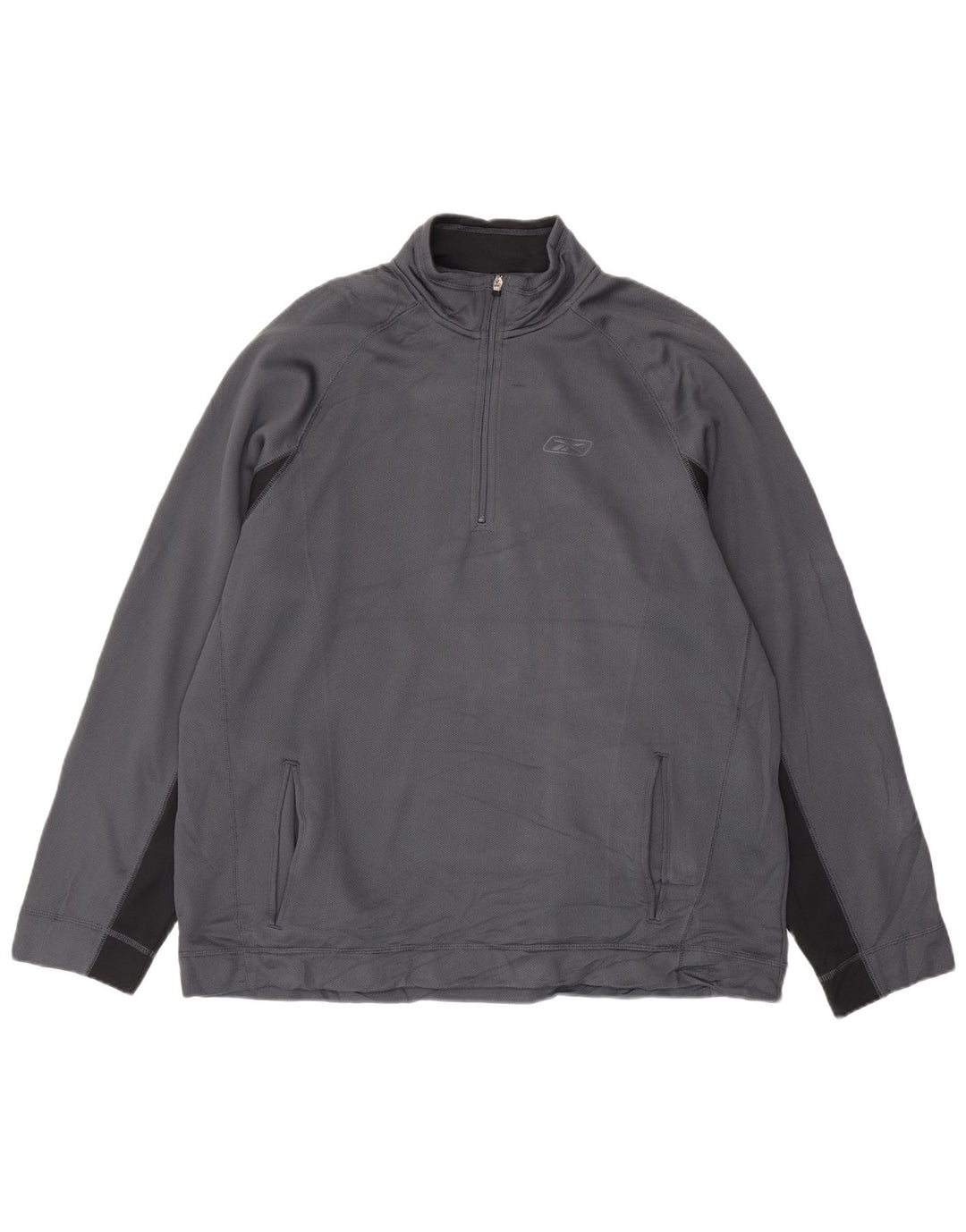 Reebok muška majica s izrezom s patentnim zatvaračem 2XL sivi poliester u boji