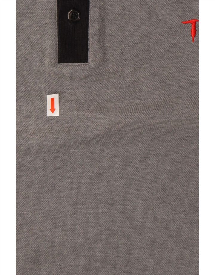 TRUSSARDI JEANS Mens Polo Shirt Medium Grey Cotton Vintage Trussardi Jeans and Second-Hand Trussardi Jeans from Messina Hembry 