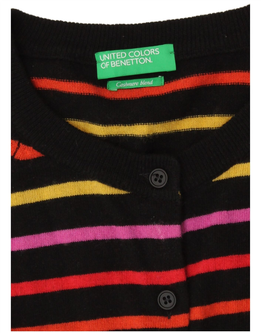 Benetton ženski kardigan pulover UK 14 srednje raznobojne pruge