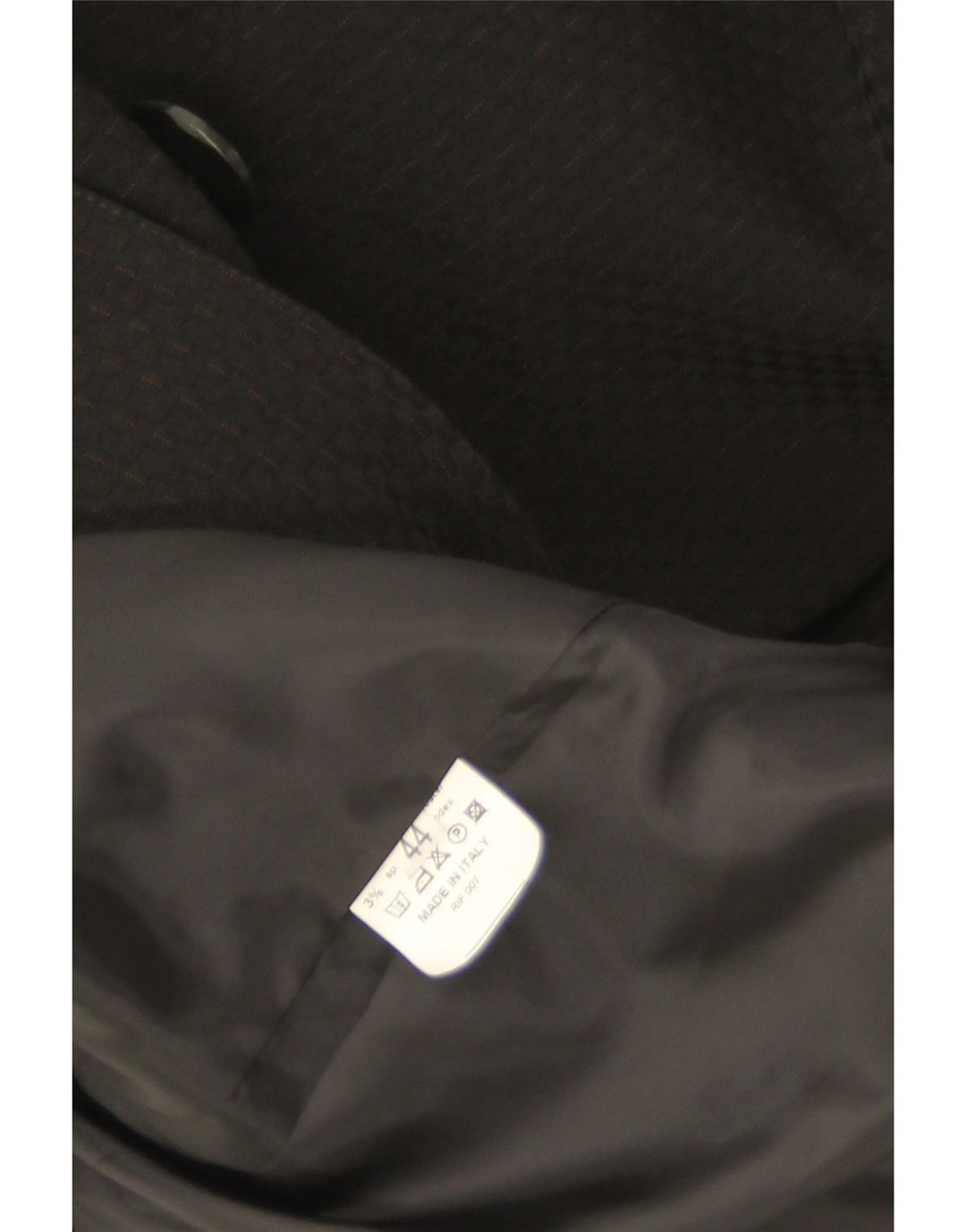 Vintage ženski graškasti kaput IT 44 srednje crne pruge od poliestera