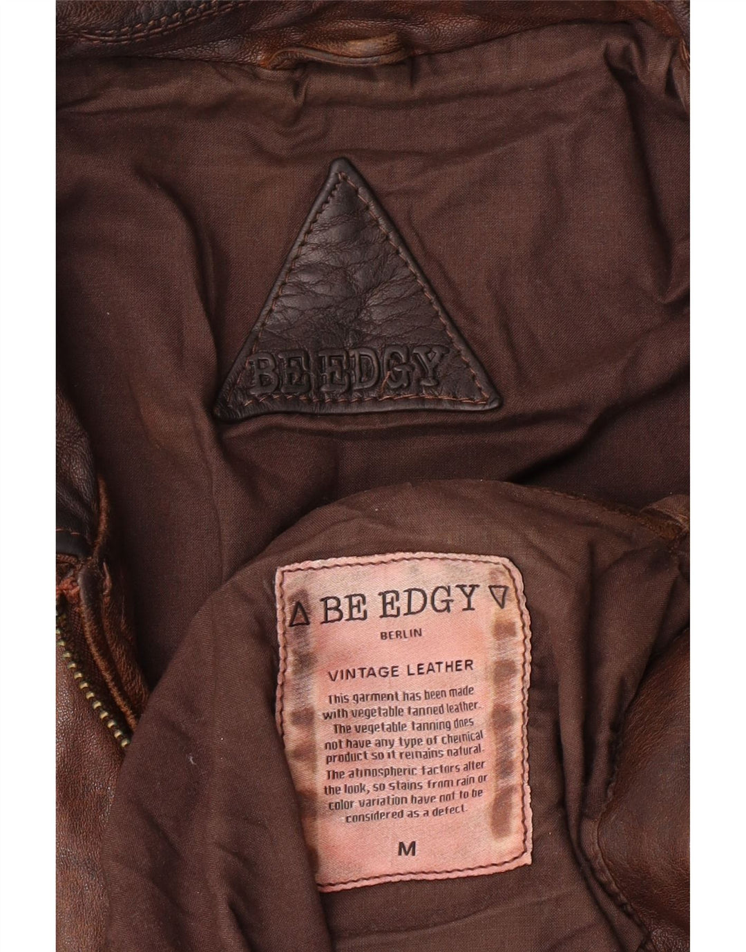 Be Edgy muška kožna jakna UK 38 srednje smeđa koža