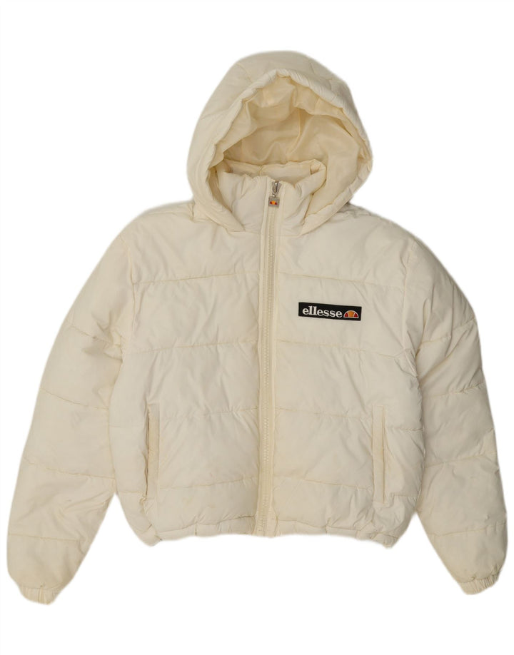 Ellesse ženska prevelika podstavljena jakna s kapuljačom UK 8 Small Off White
