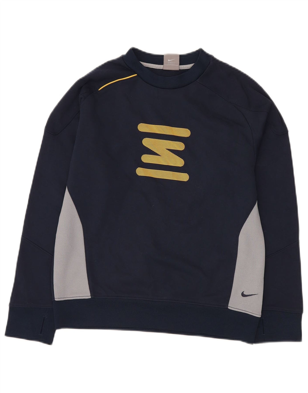 NIKE Boys Sweatshirt Džemper 10-11 Years Medium Navy Blue Colourblock