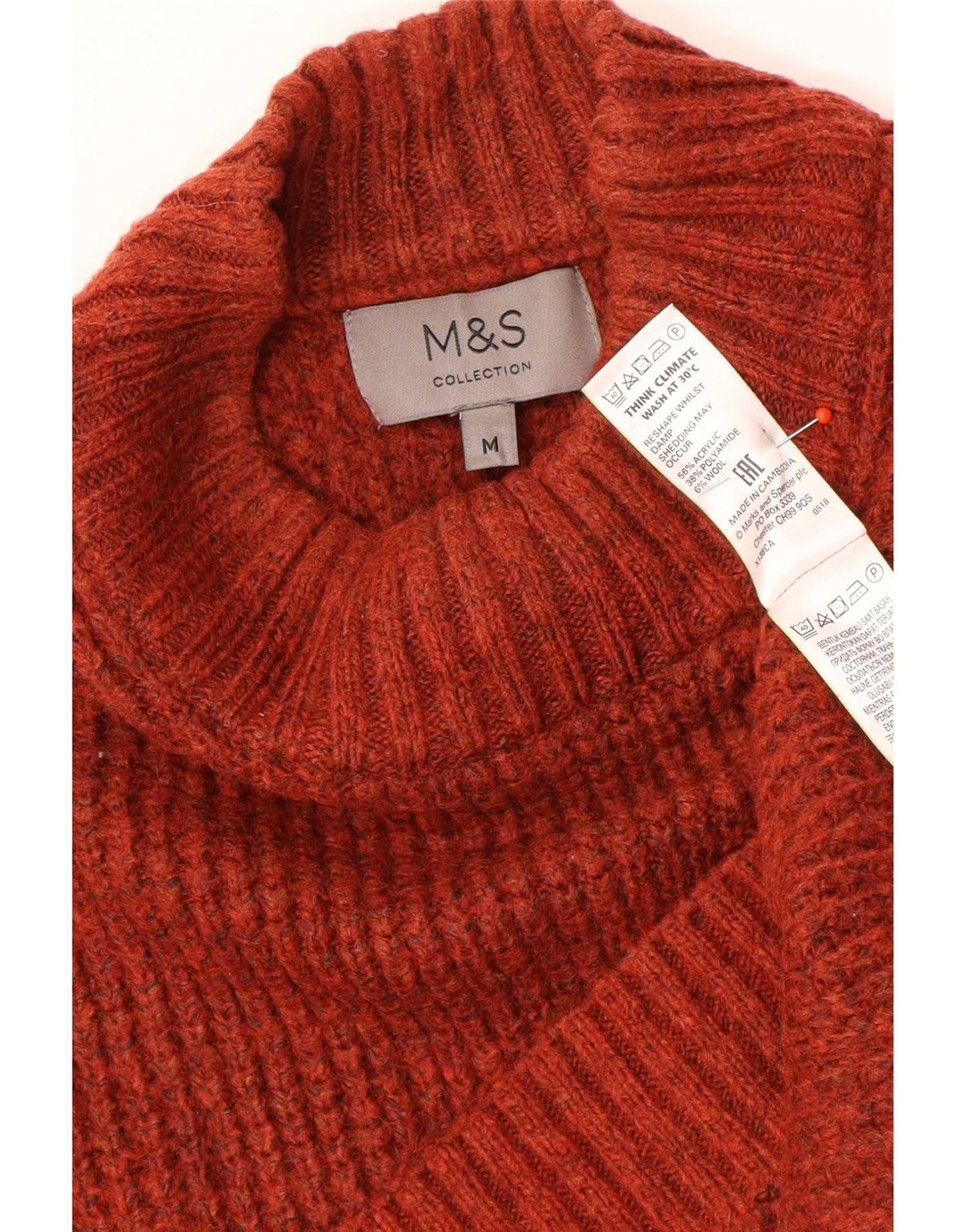 Marks & Spencer muški džemper s kornjačičastim ovratnikom, srednje smeđi akril