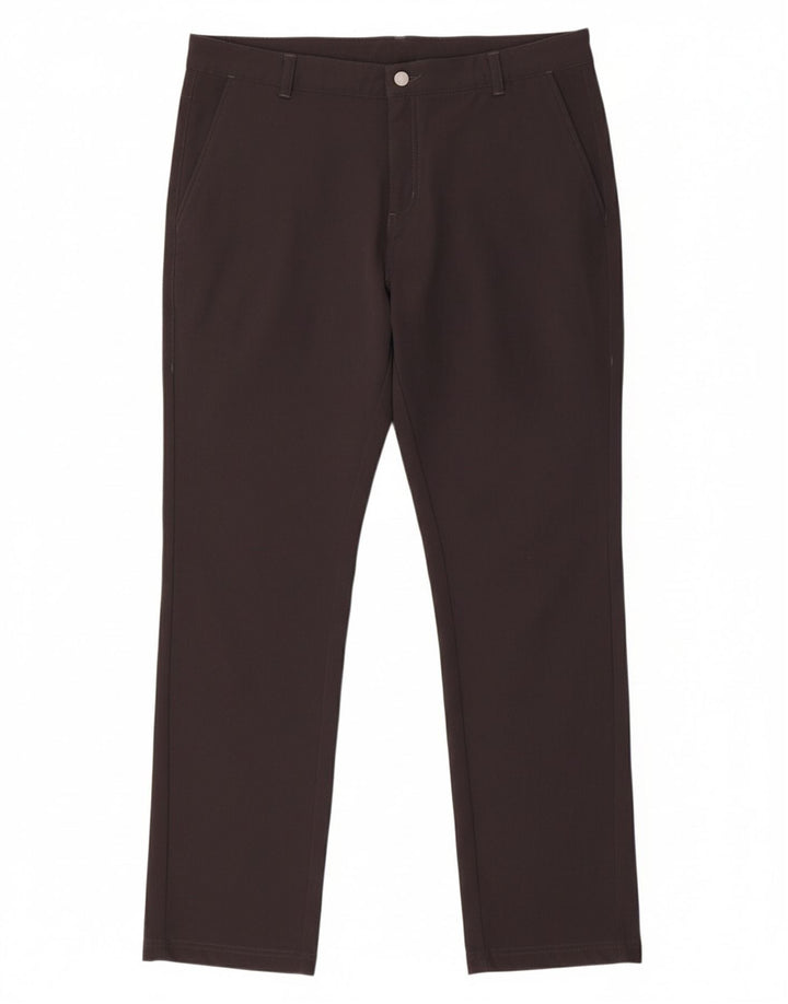 ADIDAS Mens Slim Chino Trousers W38 L31 Black Polyamide