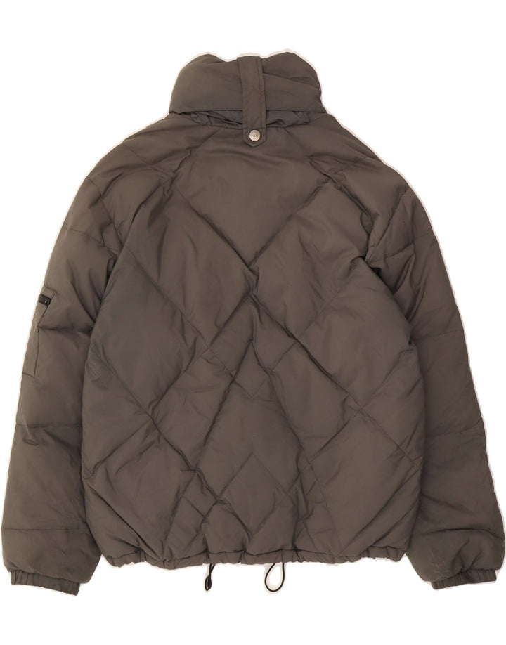 ARMANI JEANS Mens Hooded Padded Jacket UK 40 Large Grey Polyester Winter Vintage Armani Jeans and Second-Hand Armani Jeans from Messina Hembry 