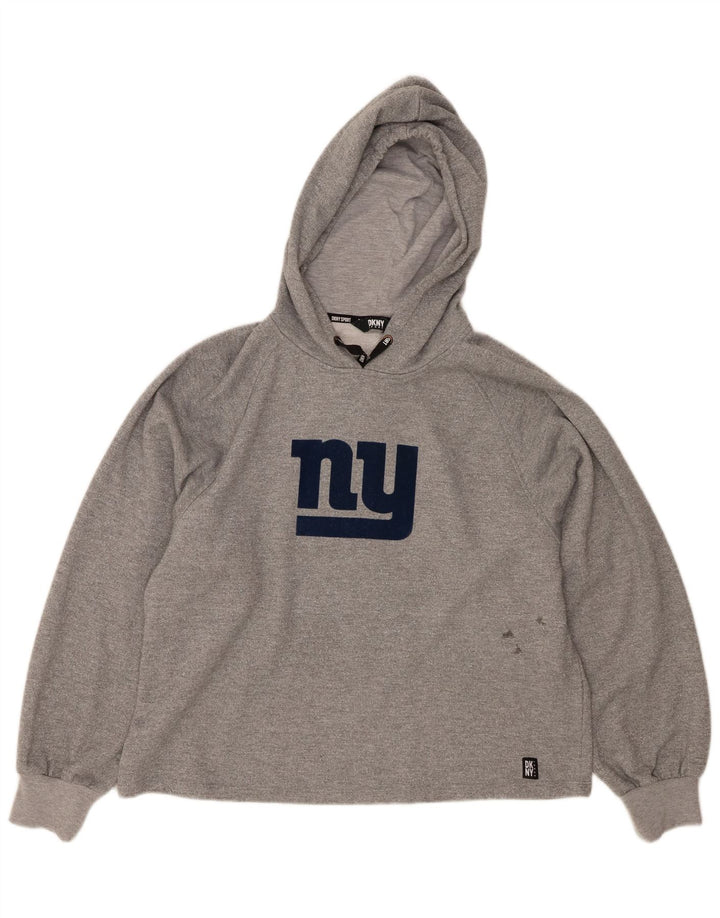 DKNY ženska majica s kapuljačom s grafičkim motivima UK 14 srednje sivi poliester