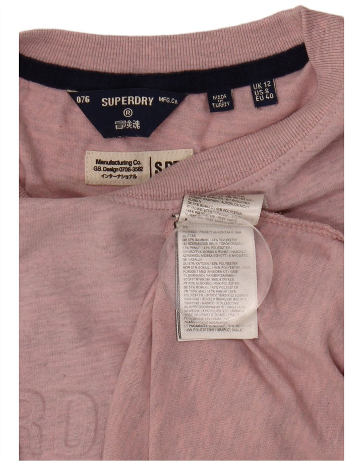 Superdry ženska majica s grafičkim motivima UK 12 srednje ružičasti poliester