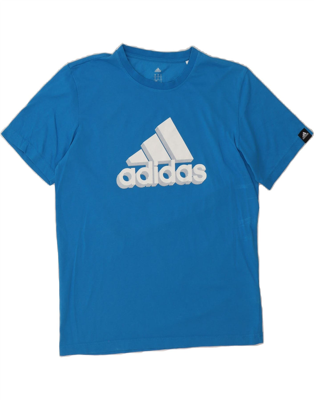 ADIDAS Mens Climalite Graphic T-Shirt Top Medium Blue Cotton Vintage Adidas and Second-Hand Adidas from Messina Hembry 