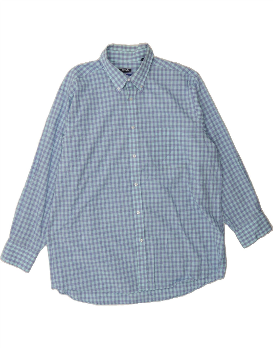 IZOD Mens Regular Fit Shirt Size 17 1/2 XL Blue Check Vintage Izod and Second-Hand Izod from Messina Hembry 