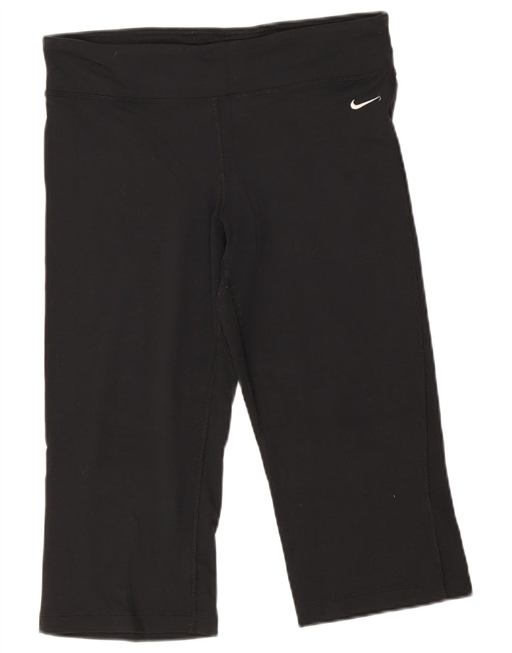Nike ženske Dri Fit Capri tajice UK 14 srednje crne najlonske