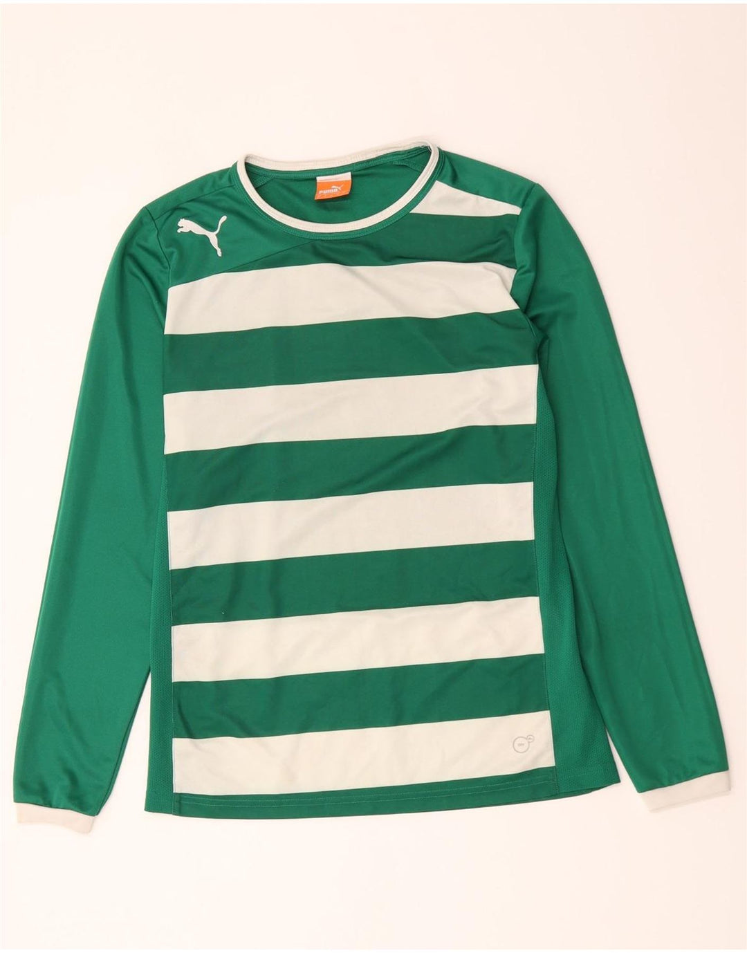 Puma muška majica dugih rukava srednje zelene pruge od poliestera