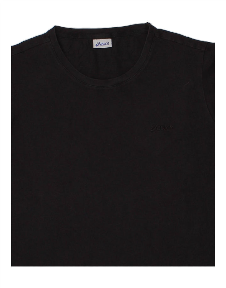 ASICS Womens T-Shirt Top UK 14 Medium Black Cotton Vintage Asics and Second-Hand Asics from Messina Hembry 