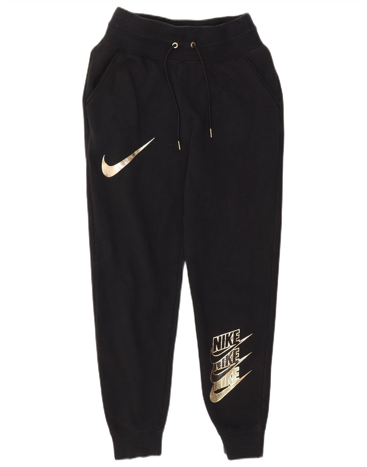NIKE Ženske trenirke s grafičkim motivima Joggers UK 10 Male crne pamučne hlače