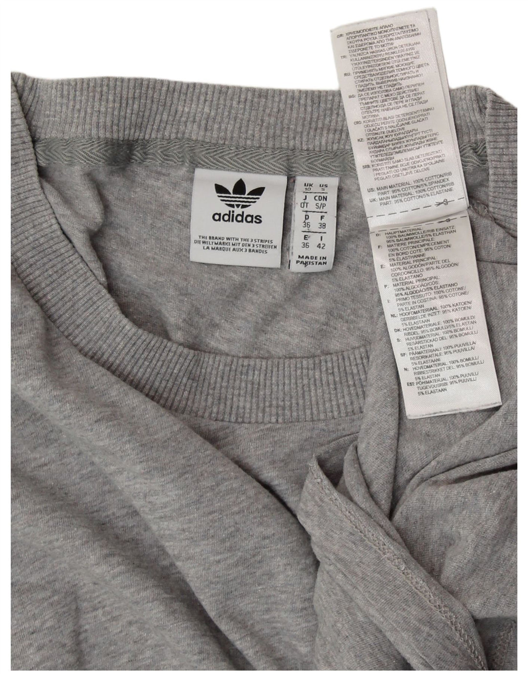 ADIDAS ženska majica kratkih rukava UK 10 Small Grey Cotton