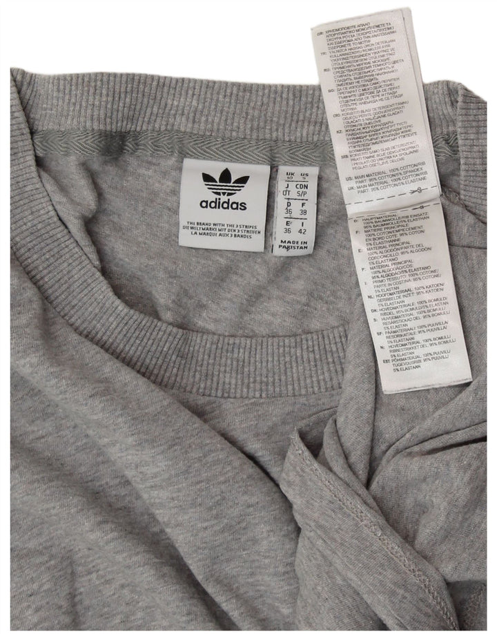 ADIDAS ženska majica kratkih rukava UK 10 Small Grey Cotton