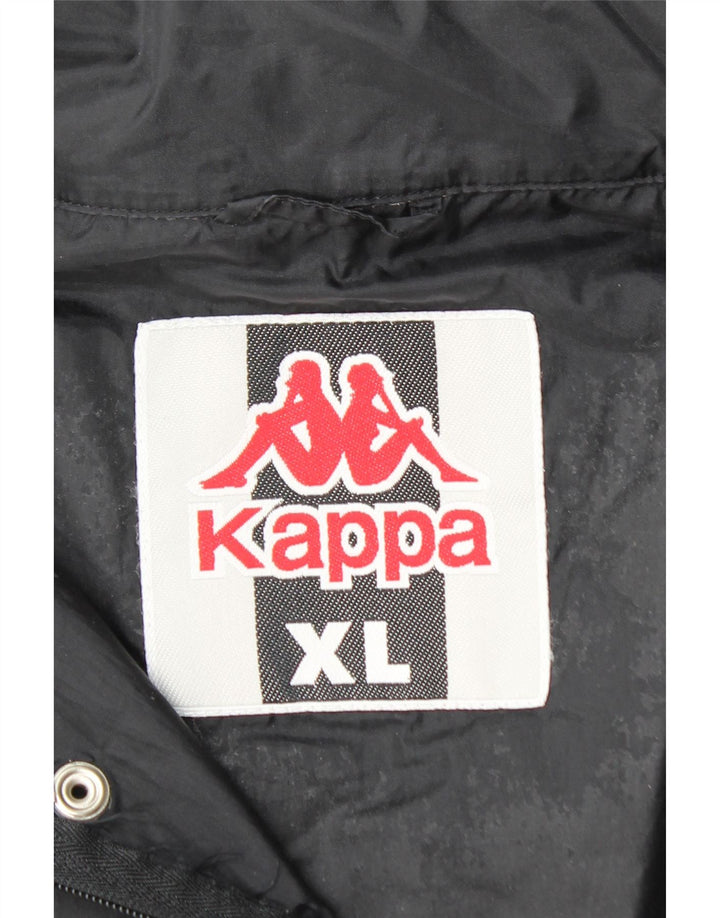 KAPPA muška grafička vjetrovka jakna UK 42 XL crni najlon