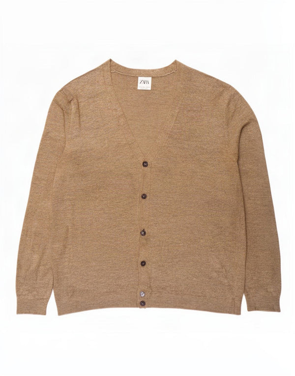Zara muški kardigan pulover Large Beige