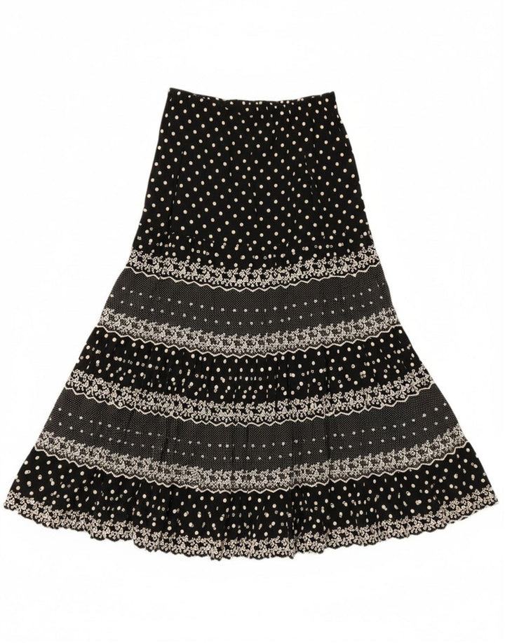 Vintage ženska ciganska suknja W28 srednje crna na točkice