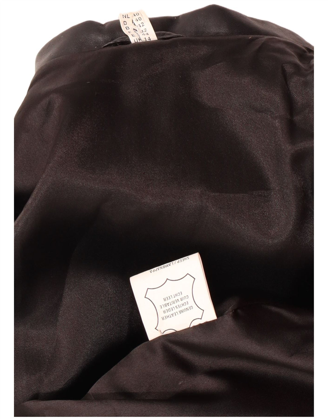 Vintage ženski kožni kaput UK 14 Srednja crna koža