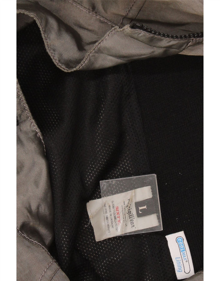 REFRIGIWEAR Womens Bomber Jacket UK 16 Large Grey Colourblock Polyamide