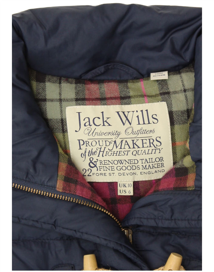 JACK WILLS Ženska podstavljena jakna UK 10 Mala tamnoplava