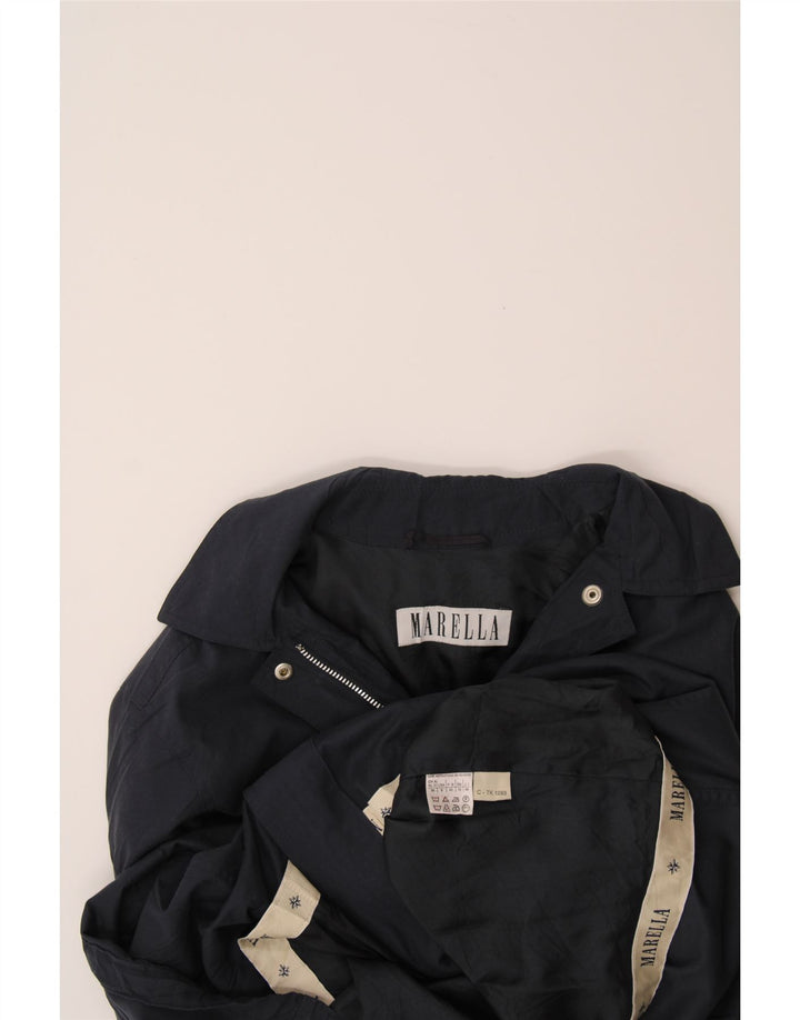 MARELLA Womens Oversized Utility Jacket UK 10 Small  Navy Blue Polyester Vintage Marella and Second-Hand Marella from Messina Hembry 