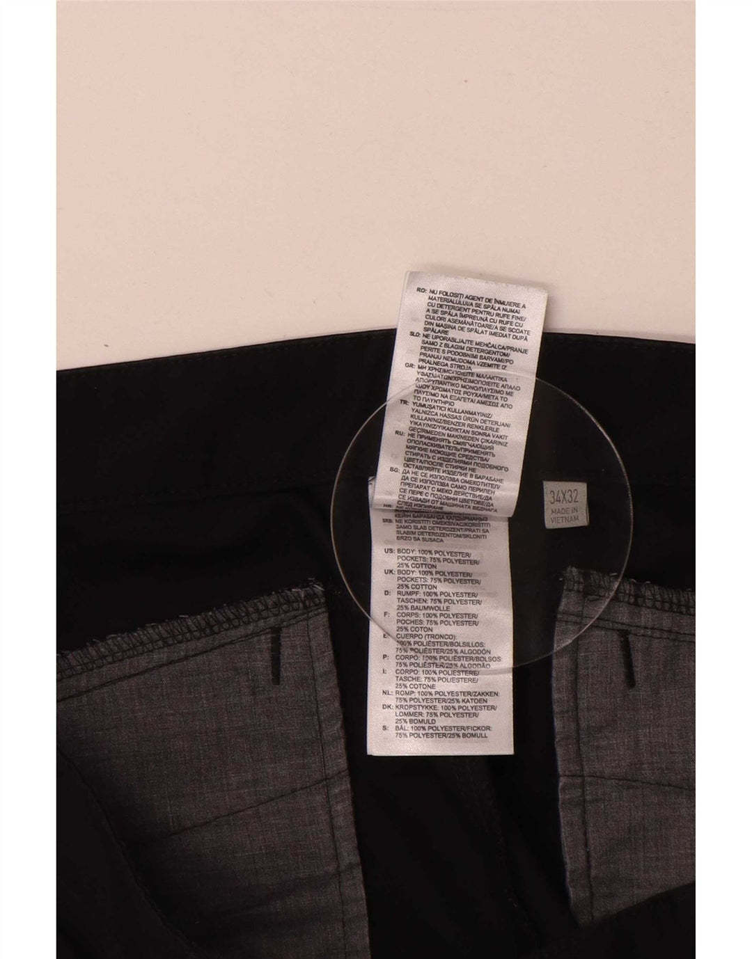 Adidas muške uske chino hlače W34 L32 crni poliester
