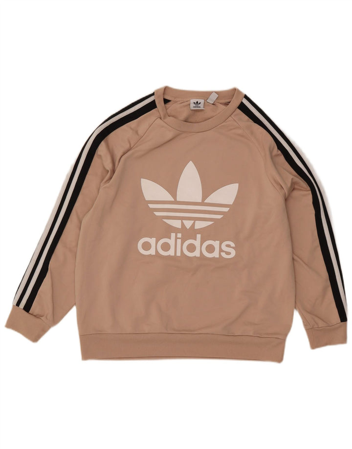 Adidas ženski džemper s grafičkim motivima UK 14 veliki bež poliester