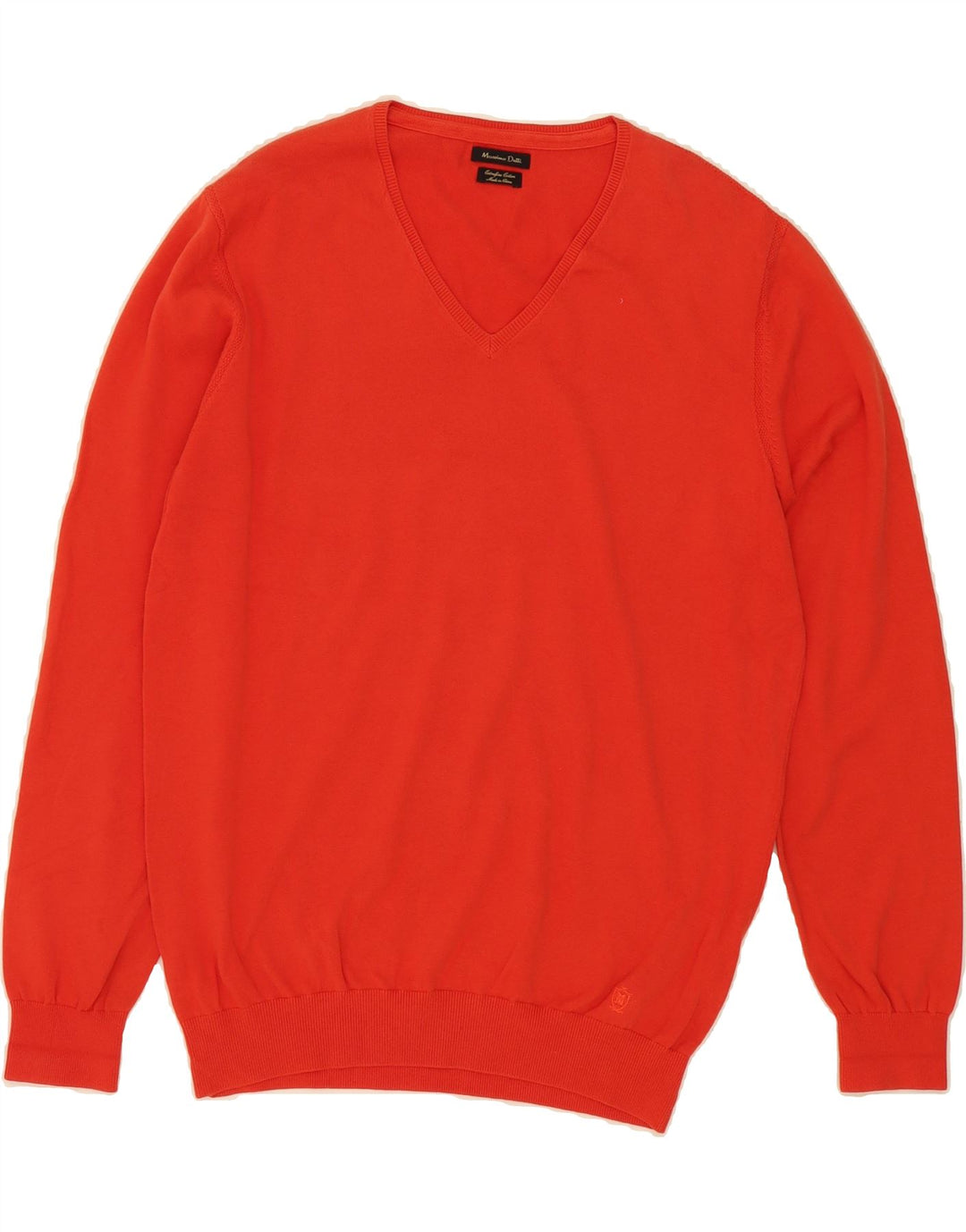 MASSIMO DUTTI Mens V-Neck Jumper Sweater XL Orange Vintage Massimo Dutti and Second-Hand Massimo Dutti from Messina Hembry 