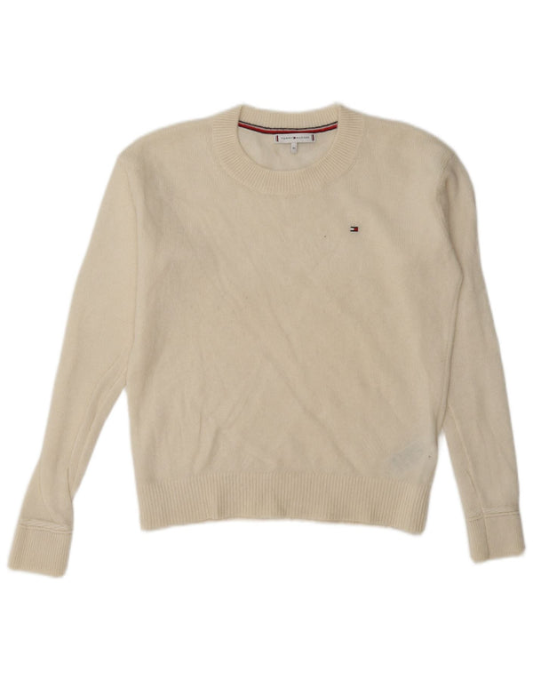 Tommy Hilfiger ženski džemper s okruglim izrezom UK 6 XS Off White