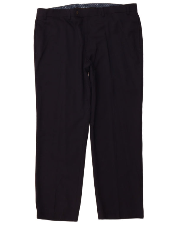 POLO RALPH LAUREN Muške hlače ravnog odijela W38 L30 tamnoplavi poliester